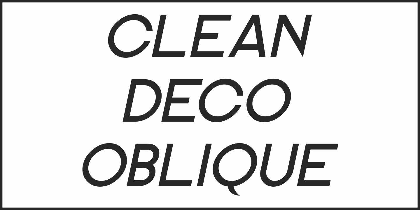 Ejemplo de fuente Clean Deco JNL Regular